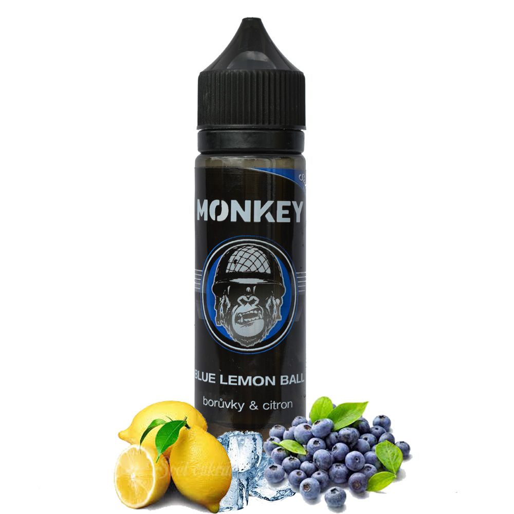 BLUE LEMON BALL - čučoriedky & citrón - Monkey shake&vape 12ml Monkey liquid