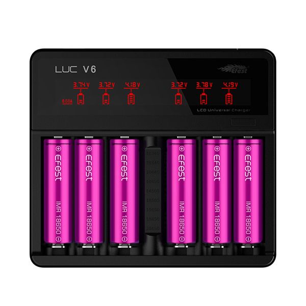 Nabíjačka Efest LUC V6 LCD - 6 slotov
