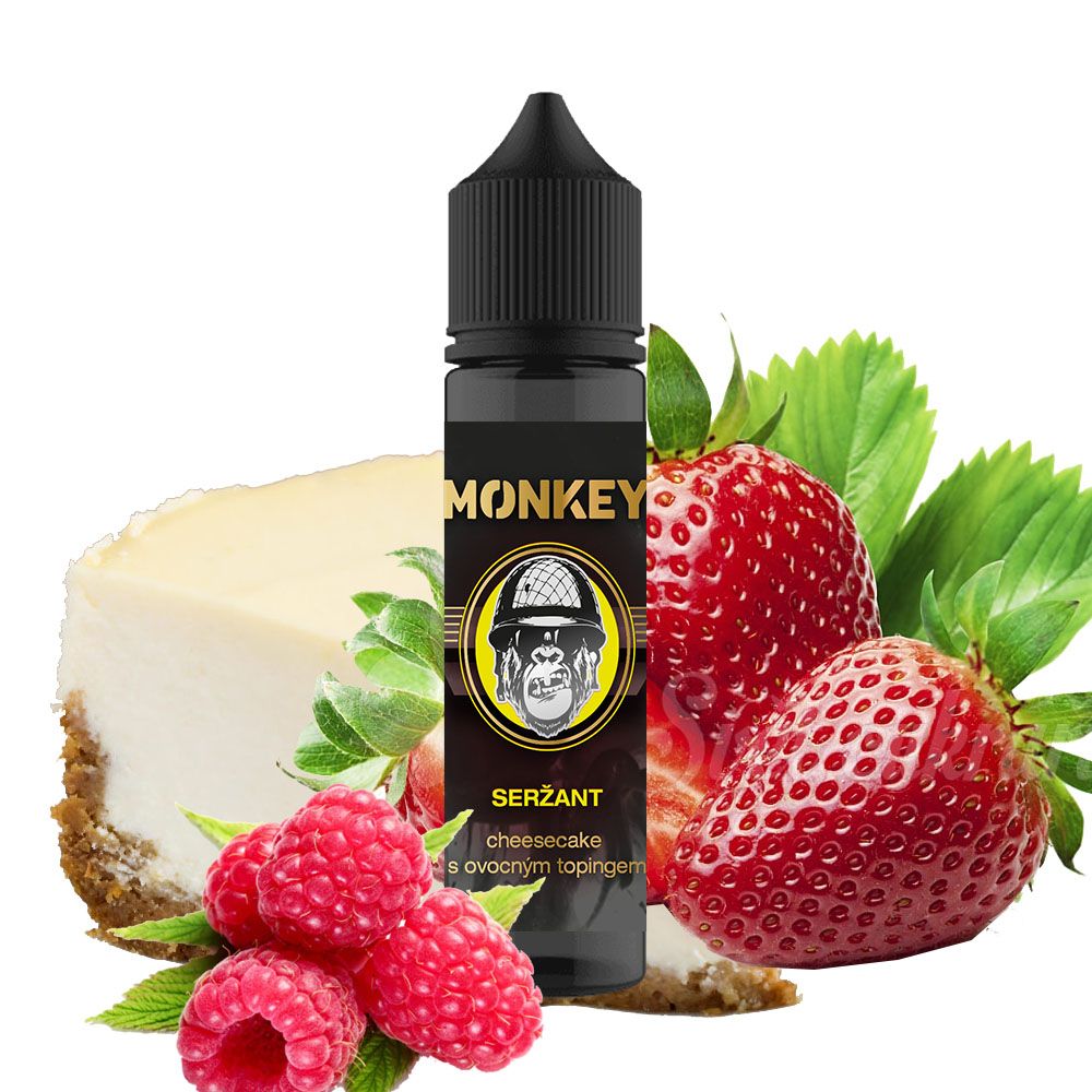 SERŽANT - chesecake s jahodovo-malinovým topingom - Monkey shake&vape 12ml Monkey liquid