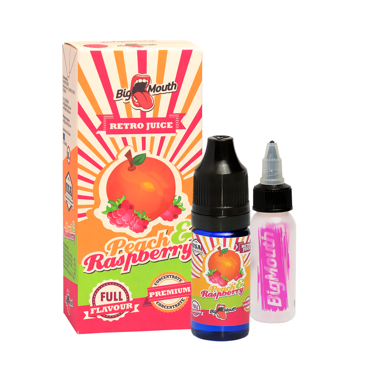 BROSKYŇA A MALINA (Peach & Raspberry) - aróma Big Mouth RETRO